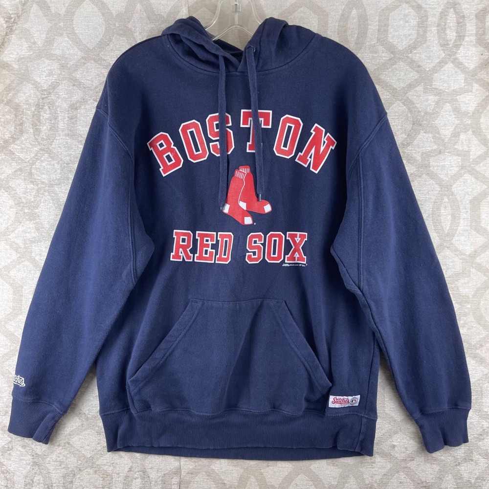 Stitches Boston Red Sox Mens Large Navy Blue Pullover Hoodie MLB Cotton Blend